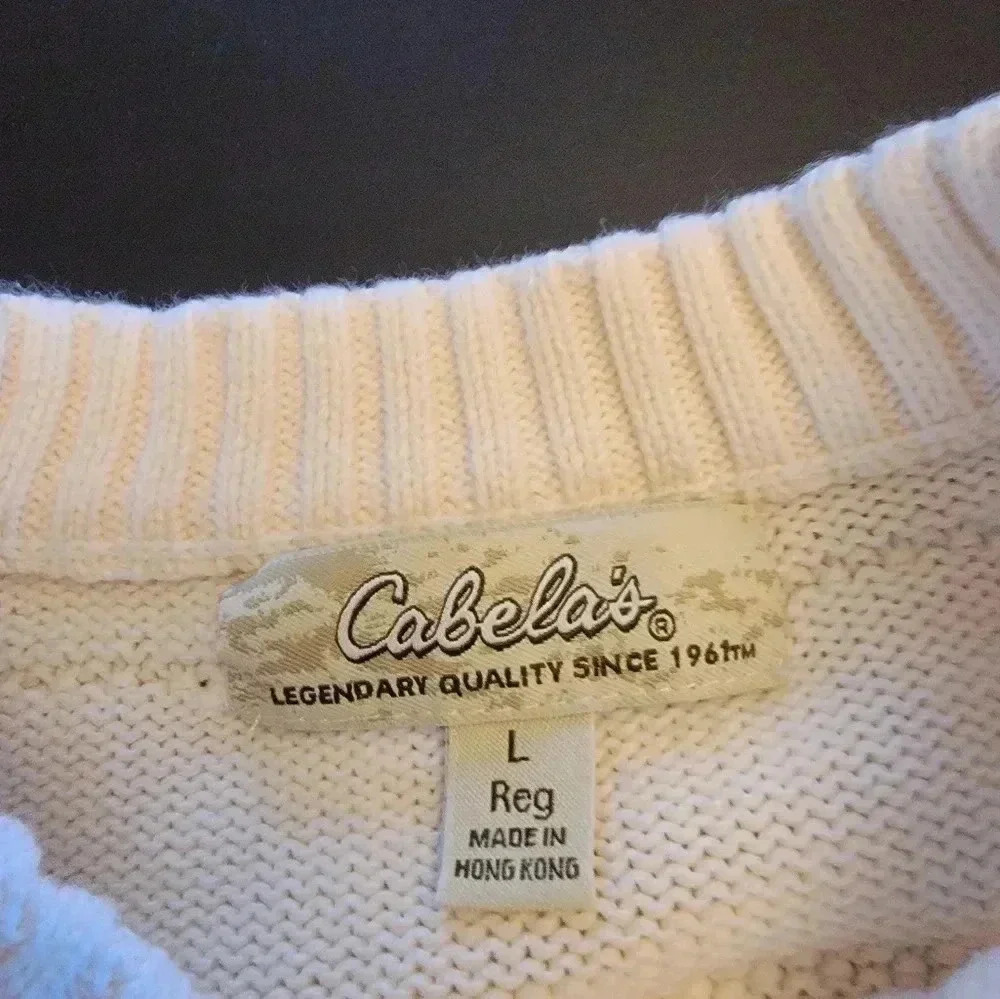 Vintage Cabelas Womens Embroidered Chickadee Sweater - Picture 4 of 5